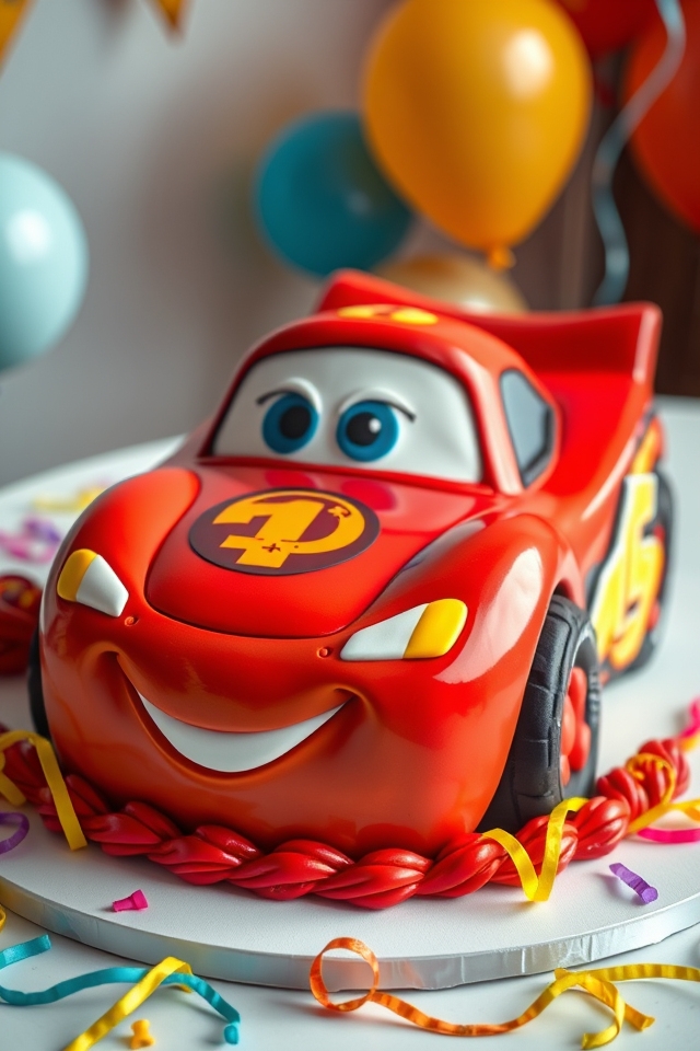 cartoon car cake delight
