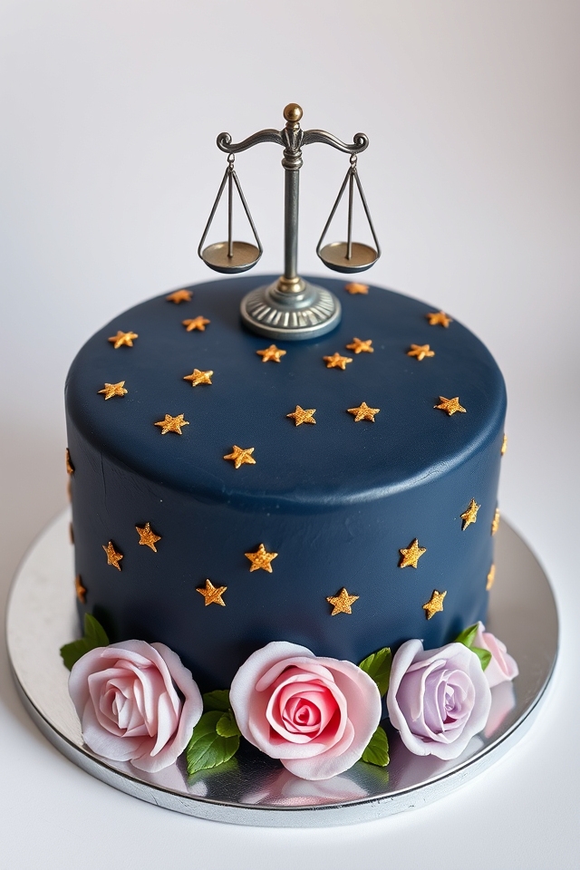 celestial libra constellation cake