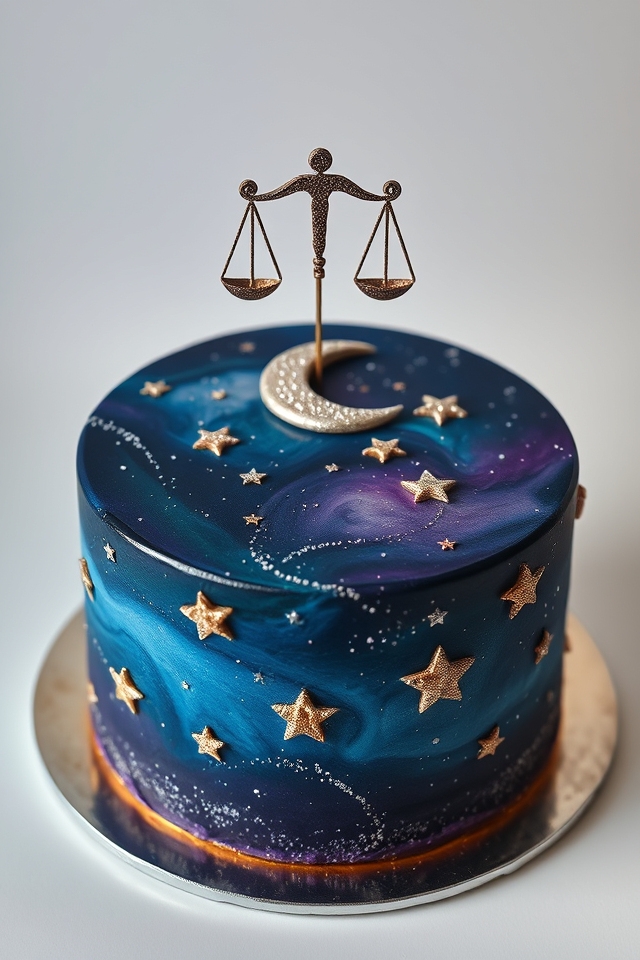 celestial themed birthday cake