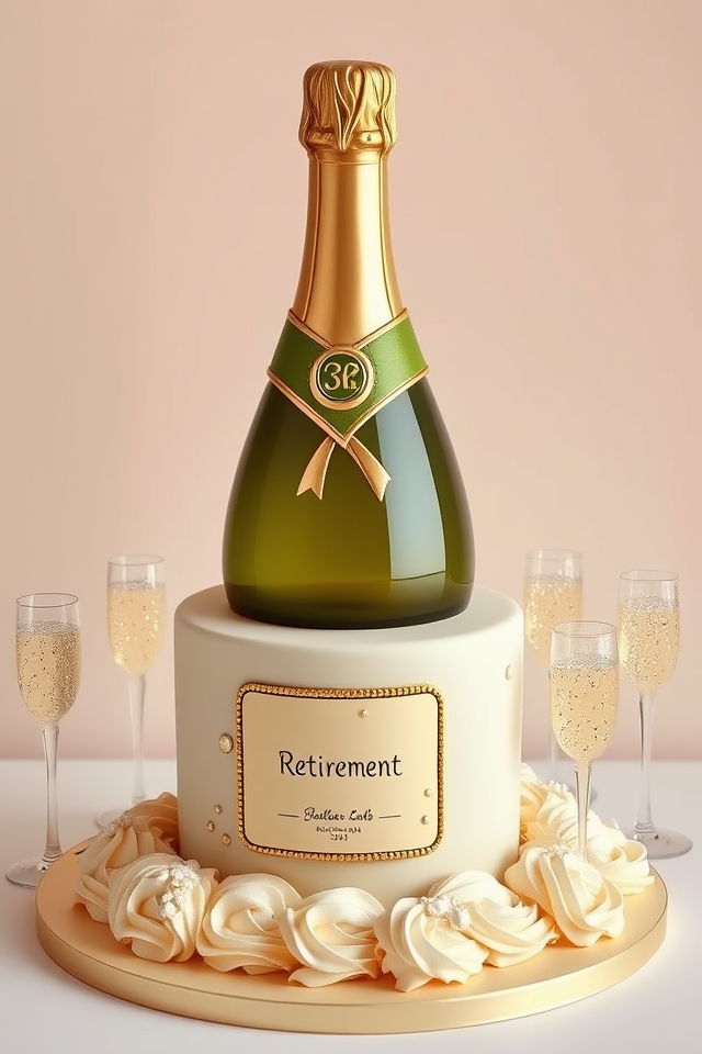 champagne infused retirement celebration cake