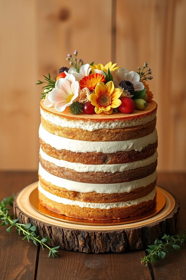 charming rustic naked cakes
