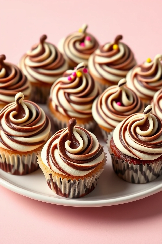charming striped mini cupcakes
