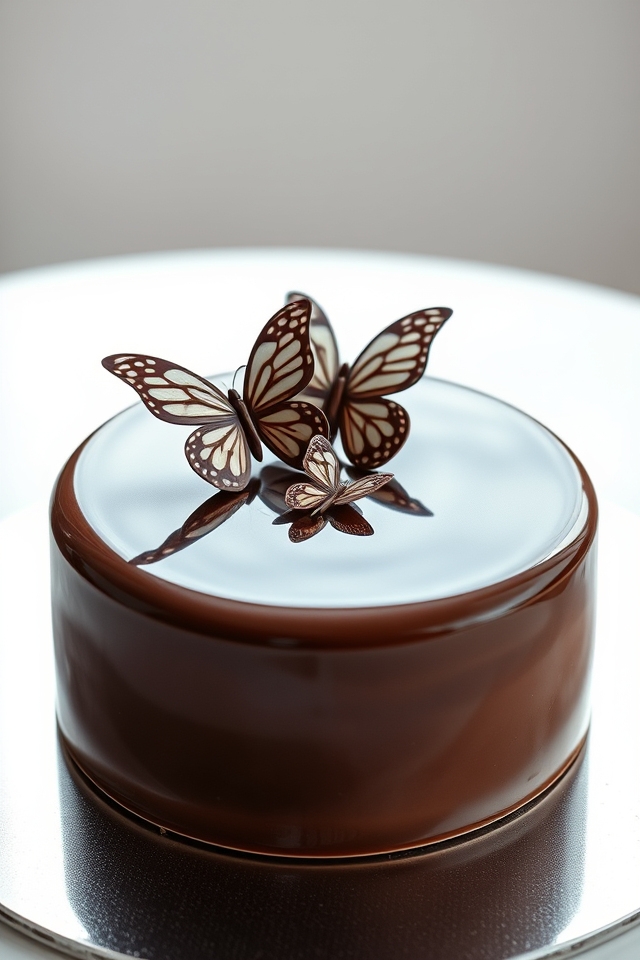 chocolate elegance with butterflies