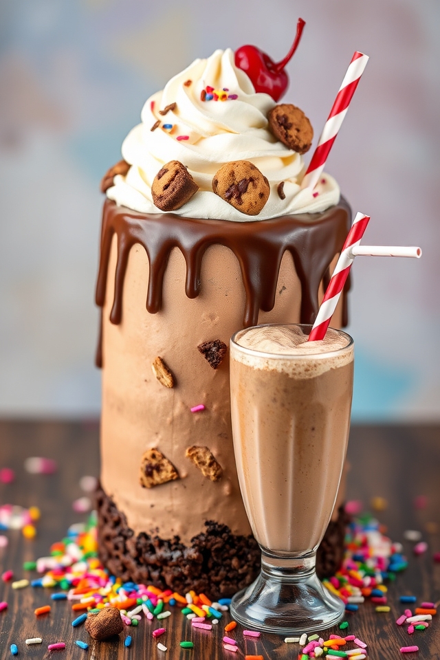 chocolate milkshake cookie dough cake