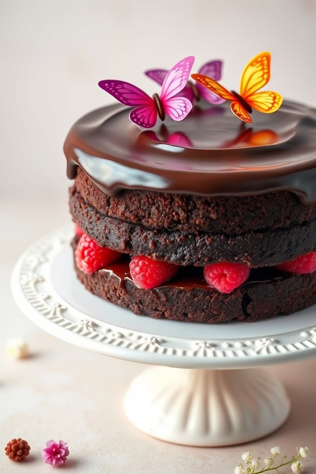 chocolate raspberry celebration cake