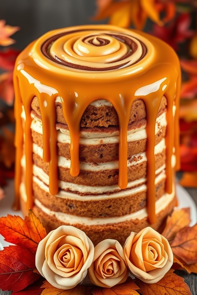 cinnamon roll inspired layer cake