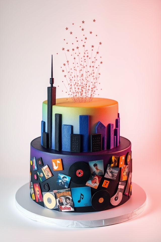city skyline tribute cake
