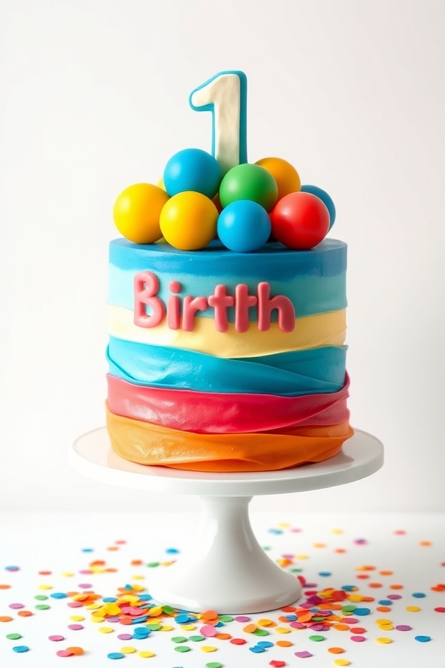 colorful balloon cake design