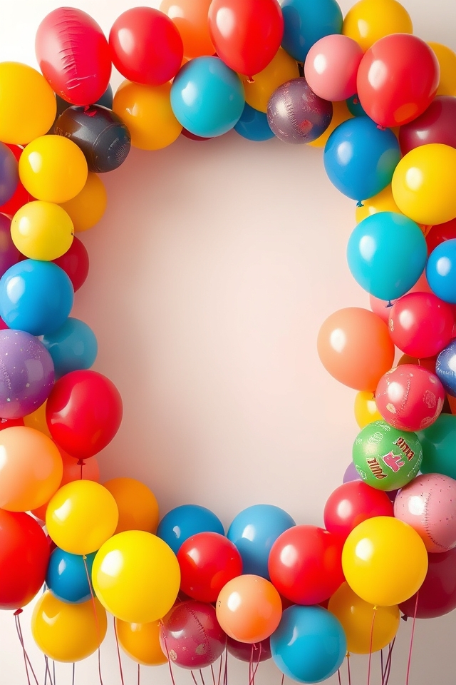 colorful balloon photo frame
