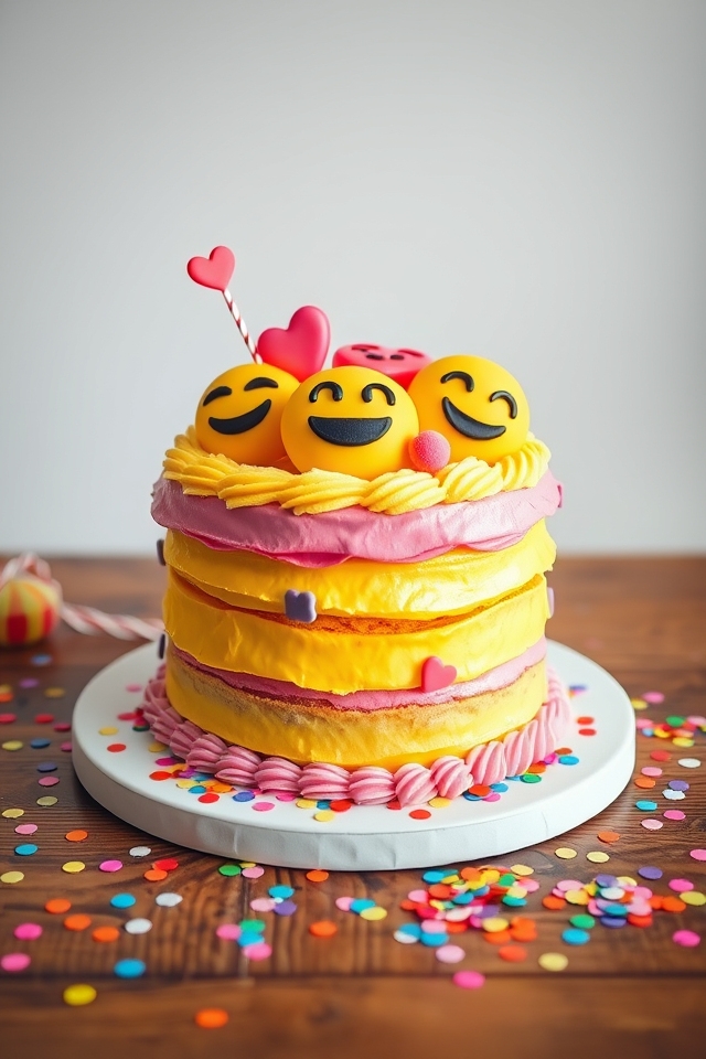 colorful customizable emoji cakes