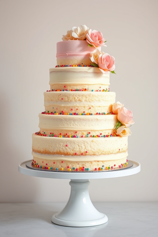 colorful elegant wedding cake