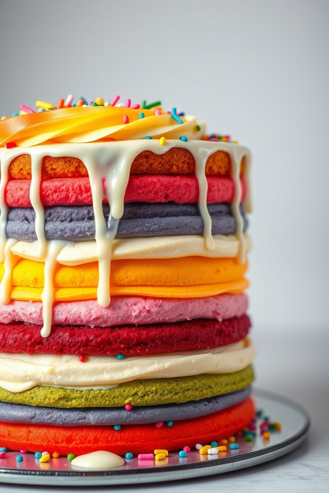 colorful layered celebration cake