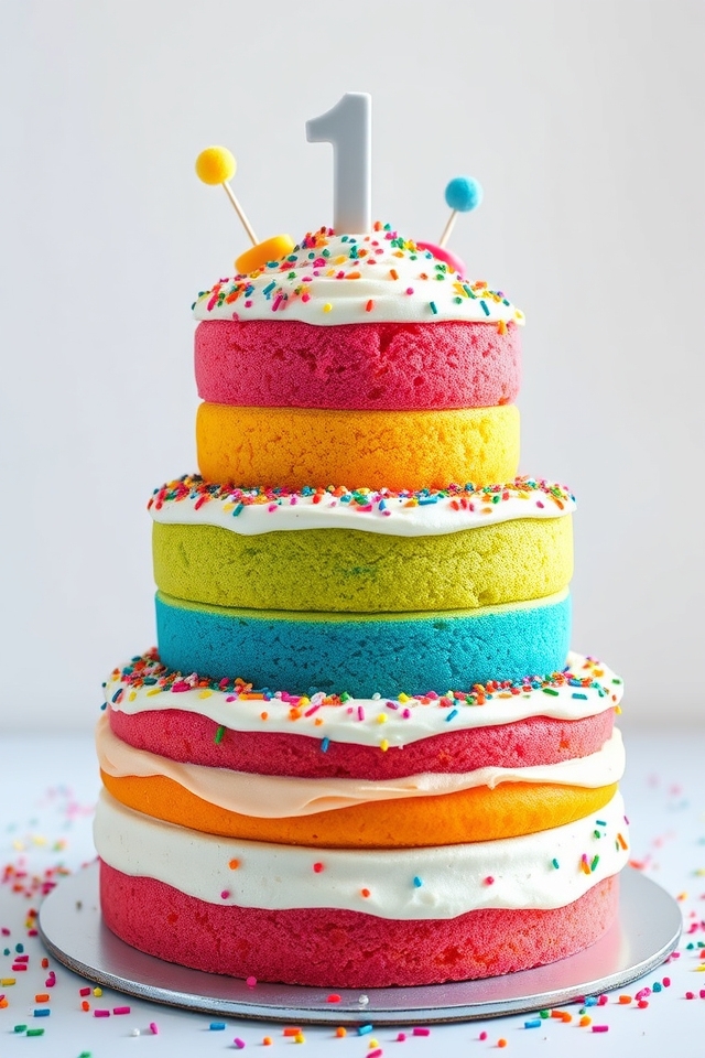 colorful vibrant birthday cake