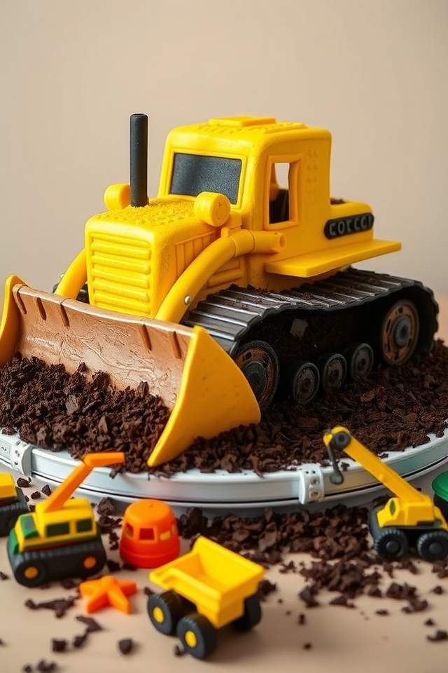 construction themed birthday cake