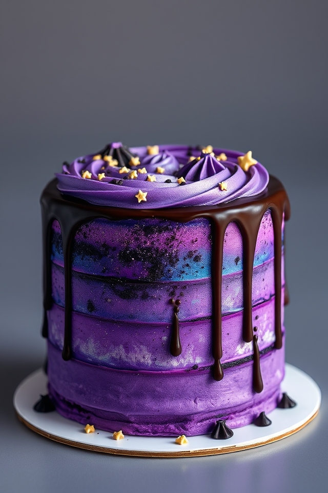 cosmic purple galaxy cake