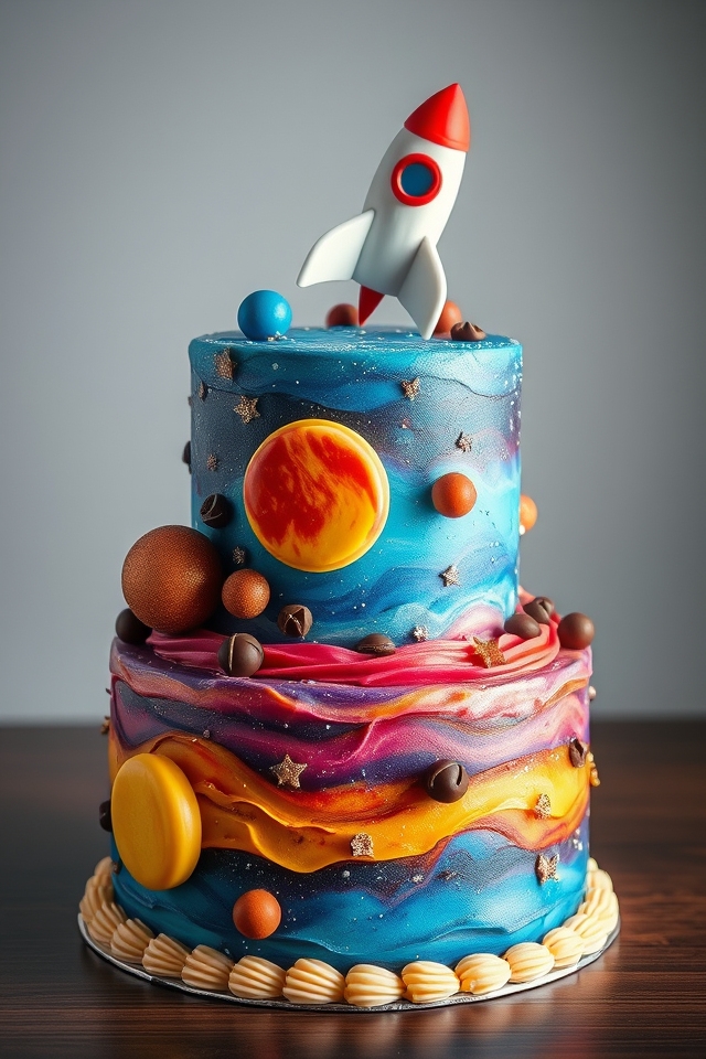 cosmic themed celebration cake