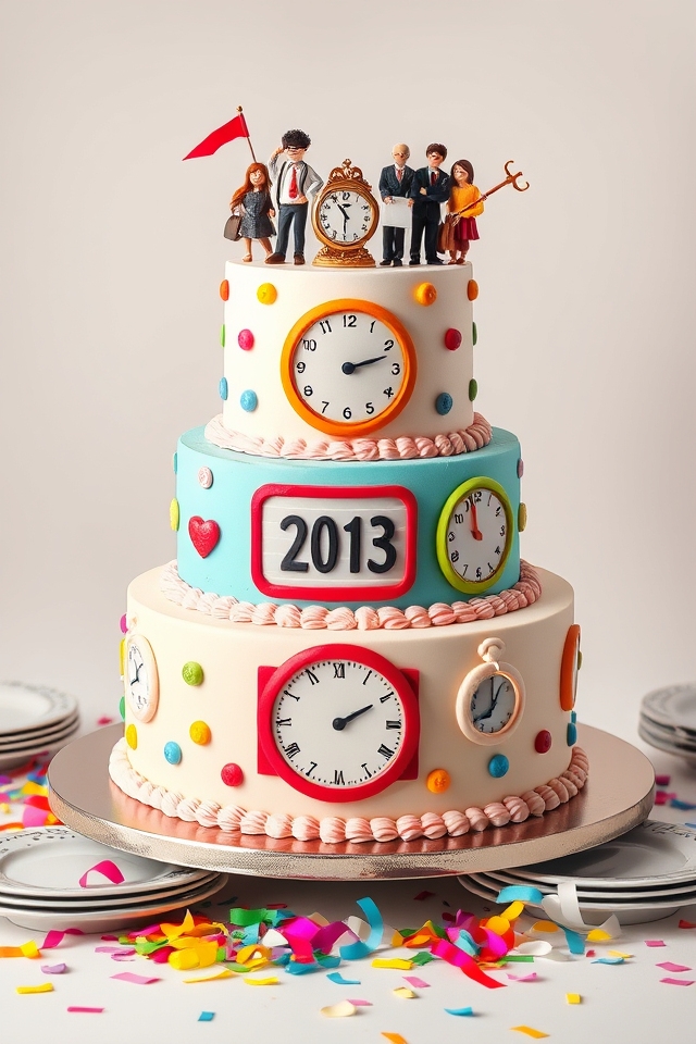 countdown themed retirement cake