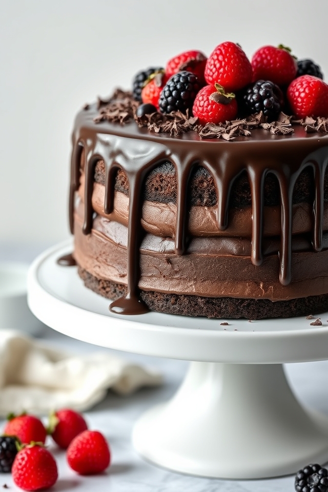 decadent dark chocolate cake