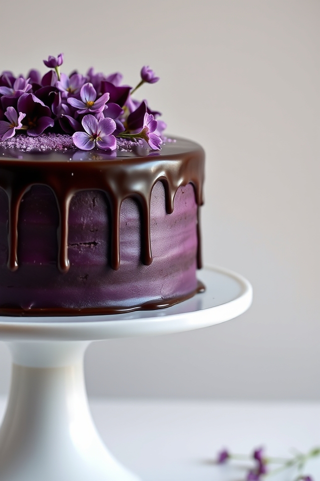 decadent purple chocolate cake
