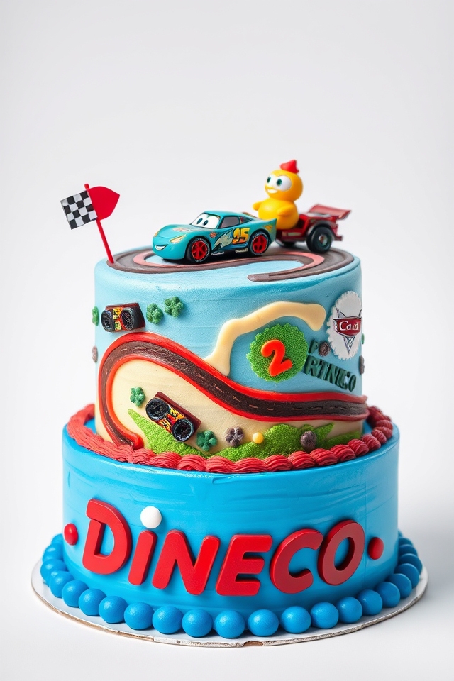 dinoco themed birthday cake