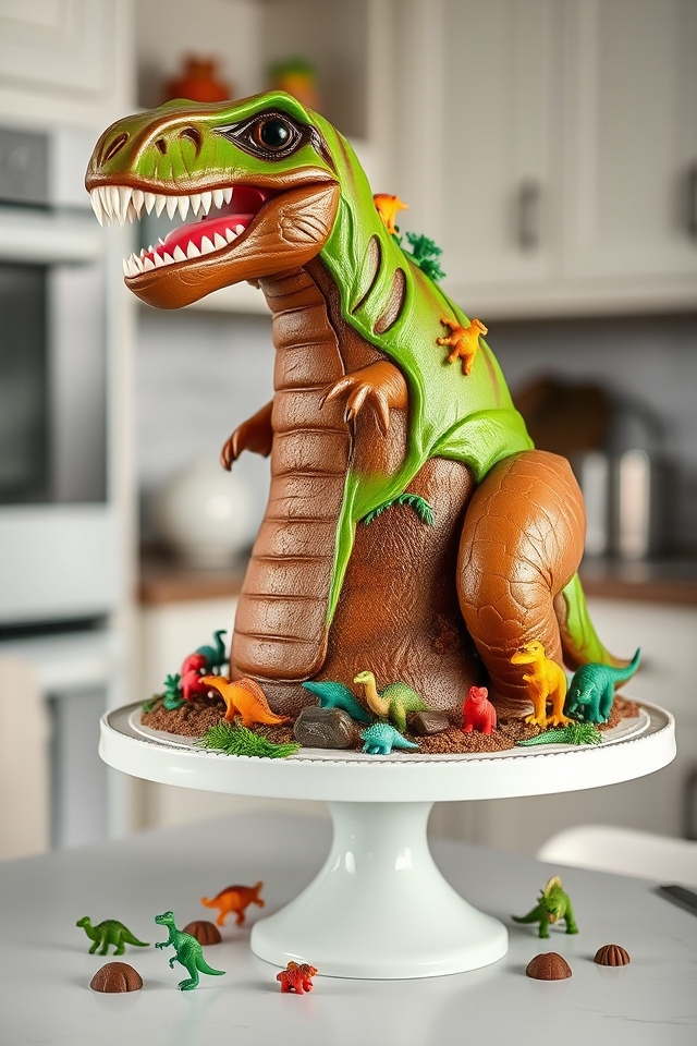 dinosaur themed celebration cake