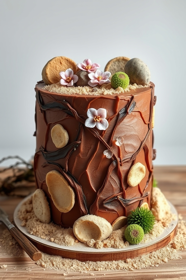 earthy cake design textures