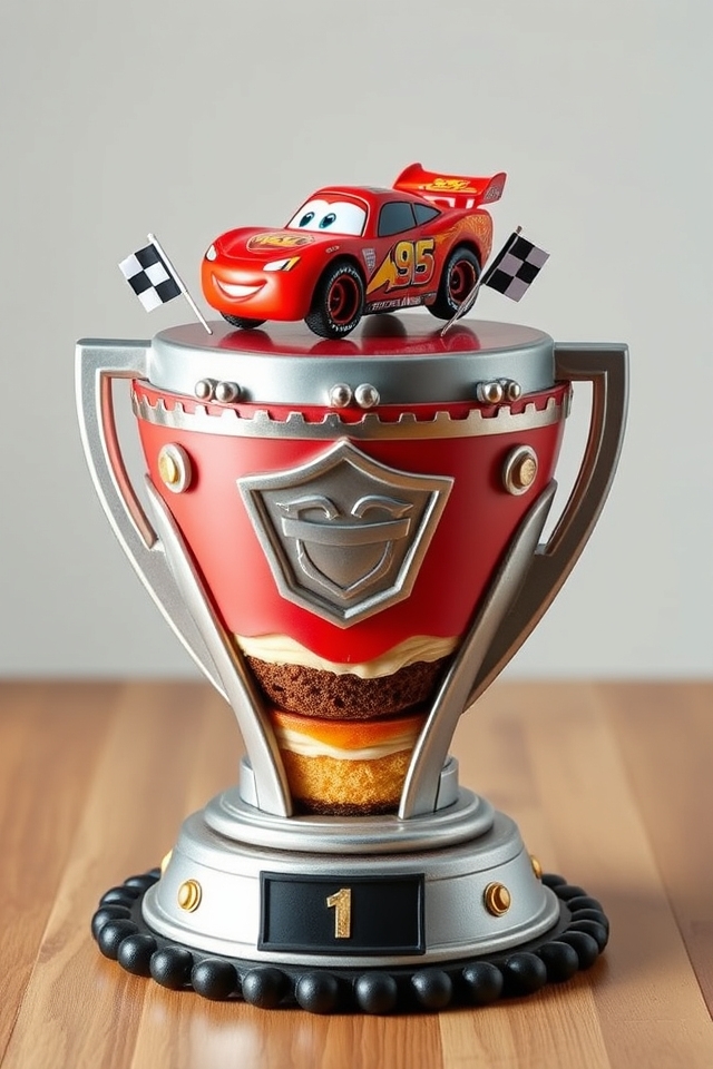 edible trophy cake centerpiece