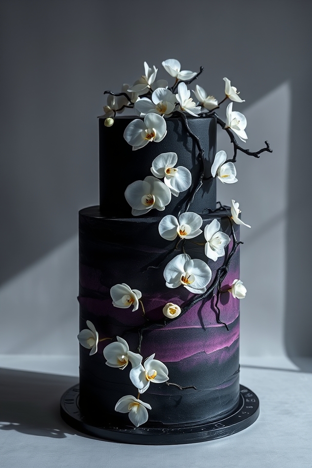 eerie gothic flower cake