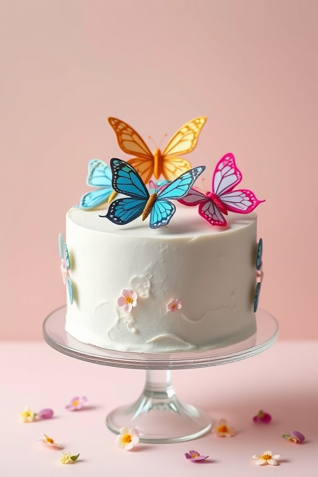 elegant 3d butterfly cake toppers