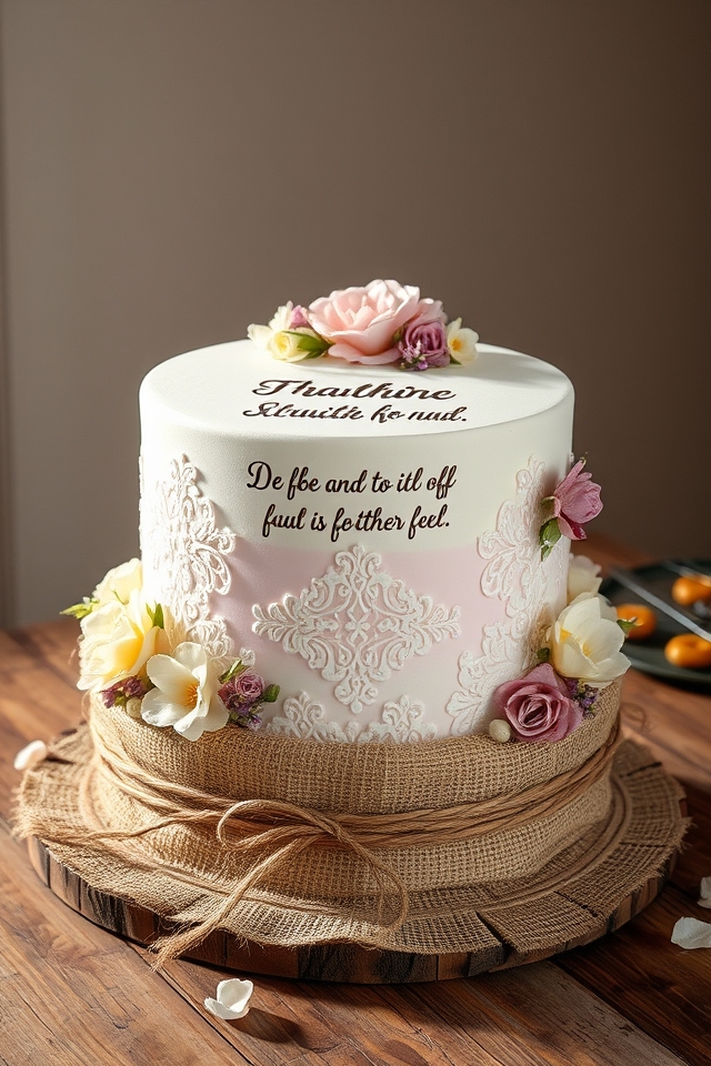 elegant faith inspired cake
