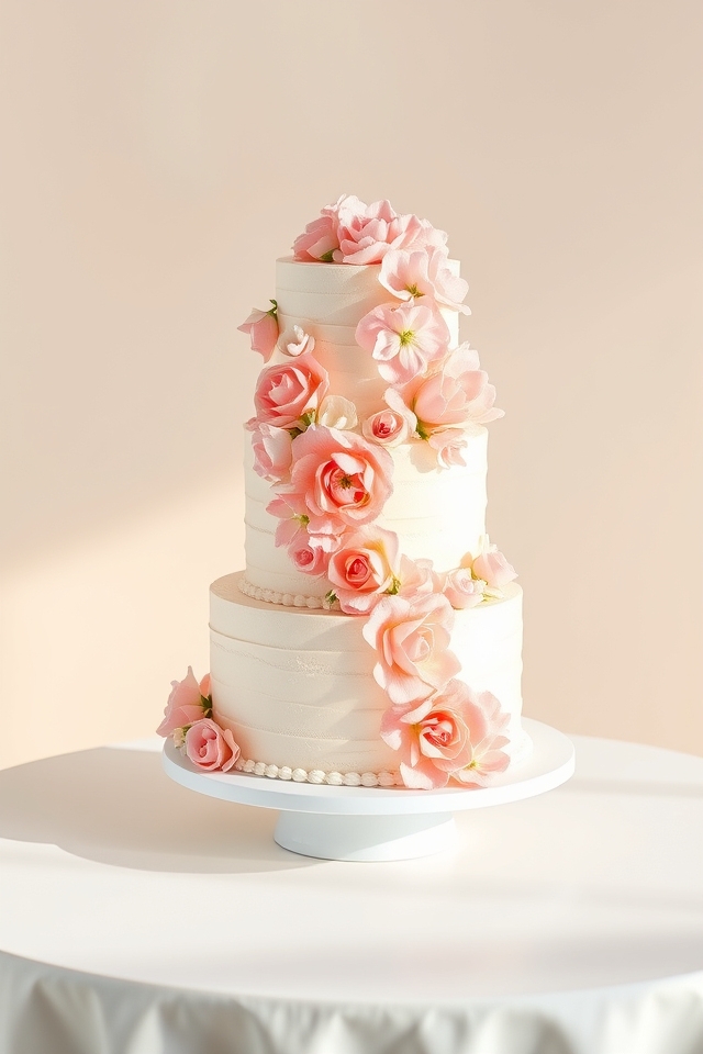 elegant floral retirement cake