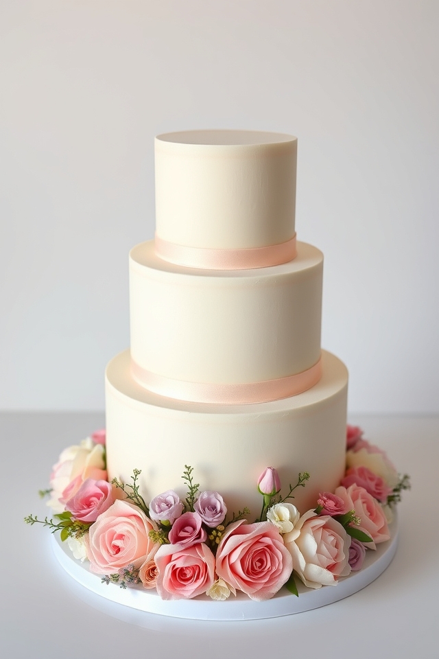 elegant floral wreath cake