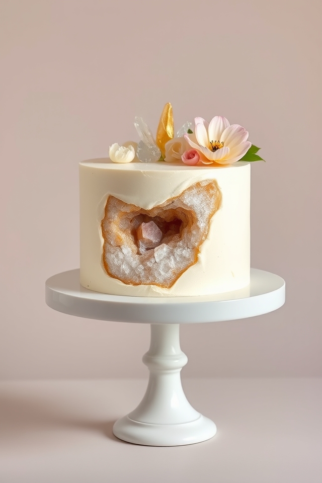 elegant geode inspired cake design