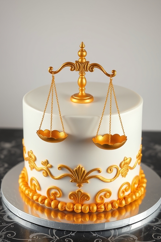 elegant gold cake decoration