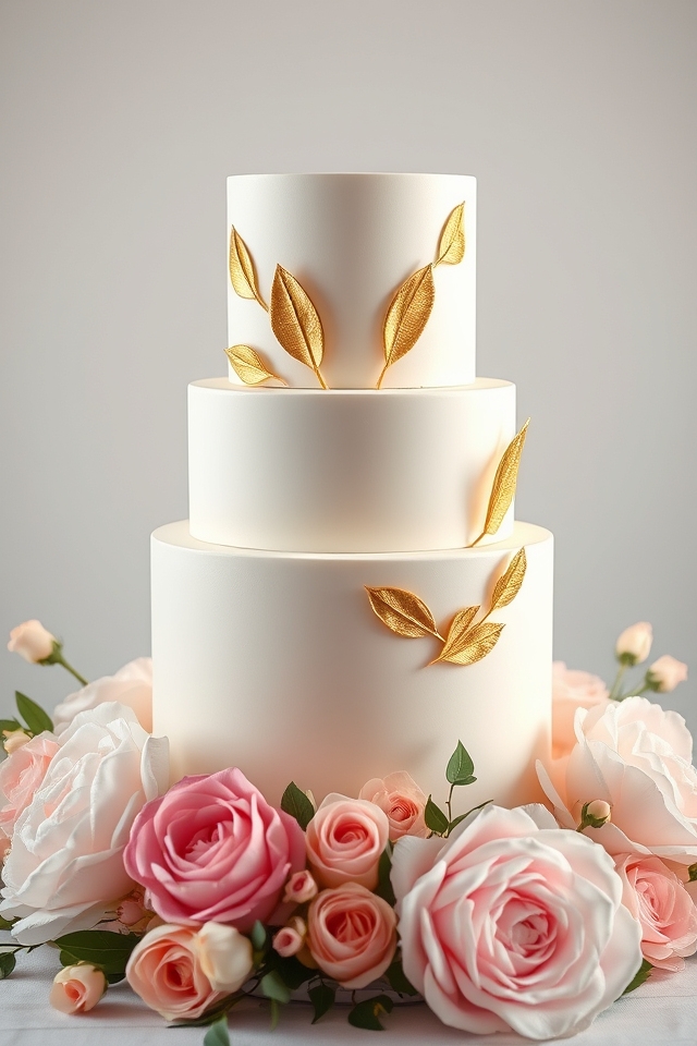 elegant gold leaf cake
