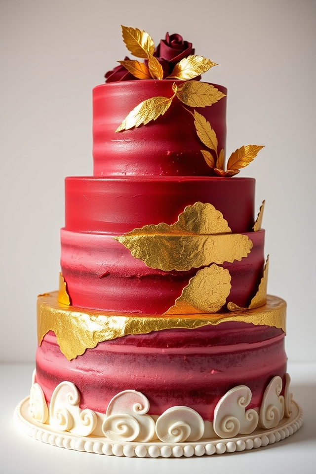 elegant golden cake accents