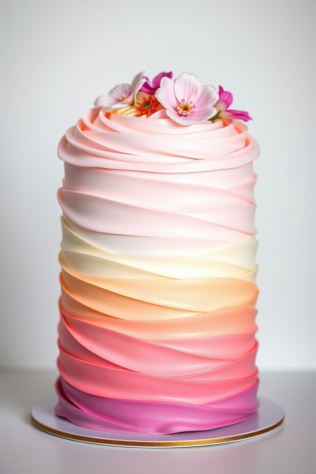 elegant gradient buttercream cake