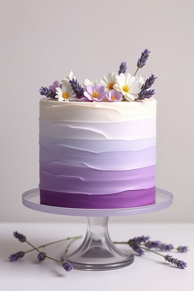 elegant gradient lavender cake