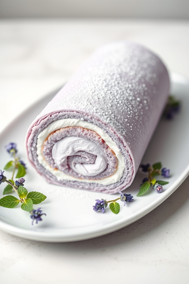 elegant lavender sponge roll