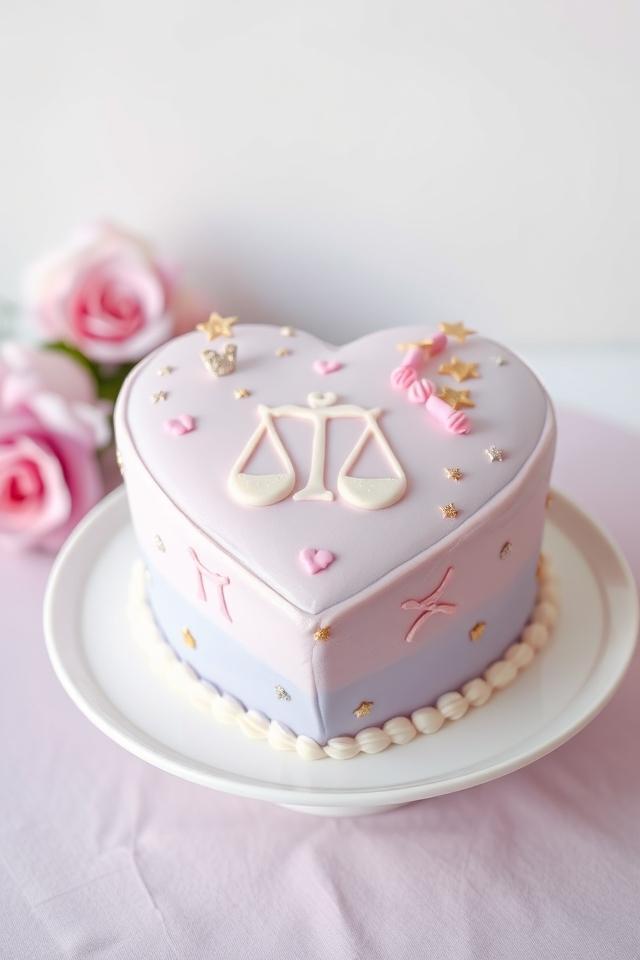 elegant libra sign cake