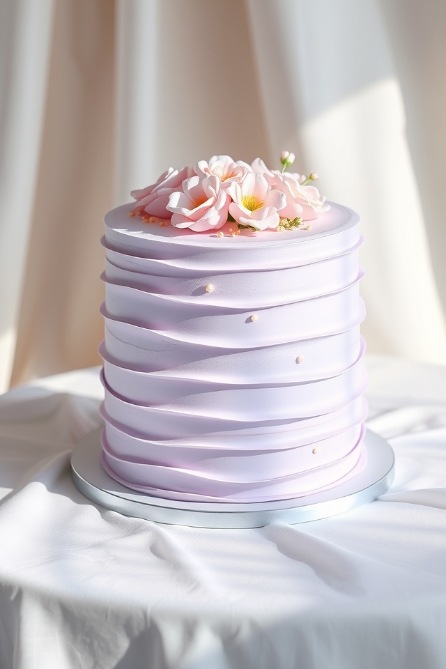 elegant lilac fondant cake