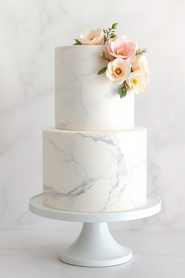 elegant marble effect cakes