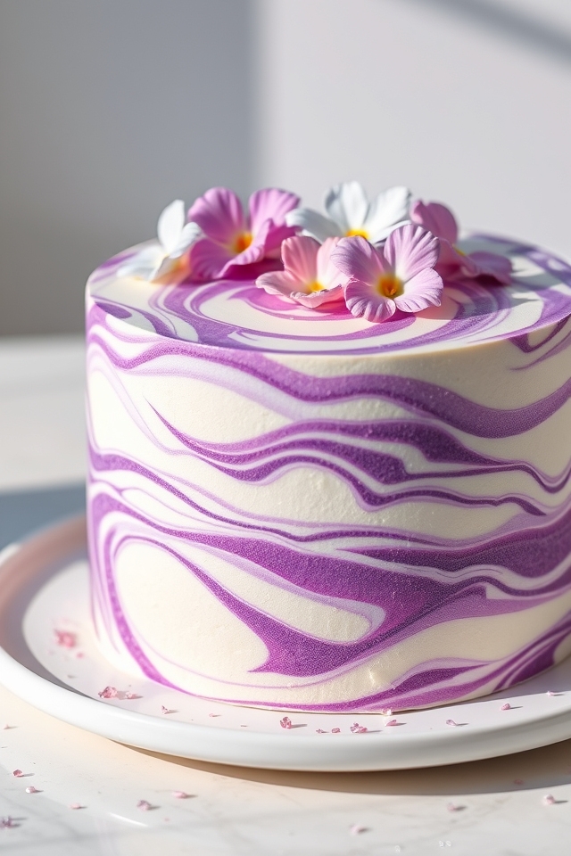 elegant marbled cake design
