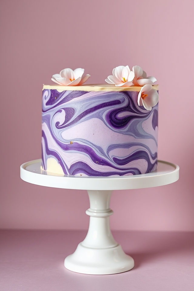 elegant marbled cake design