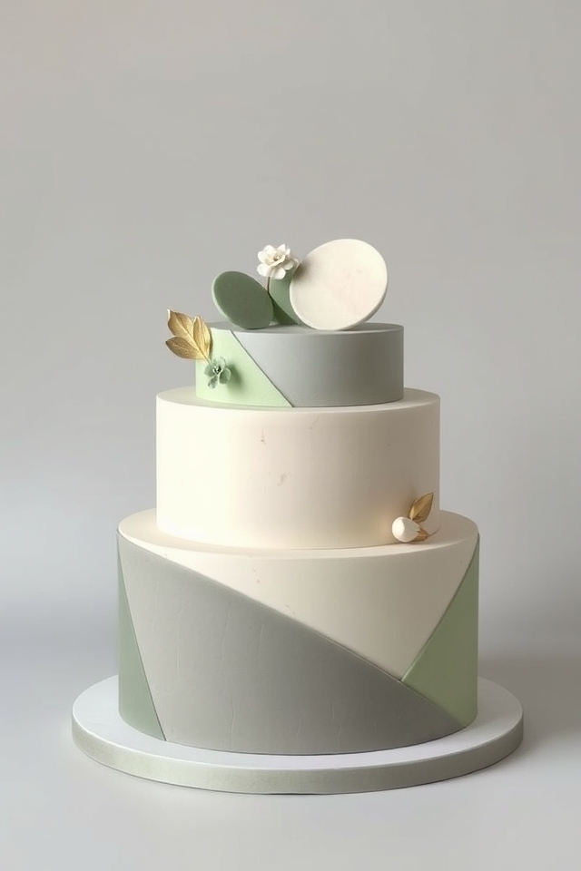 elegant minimalist geometric cakes
