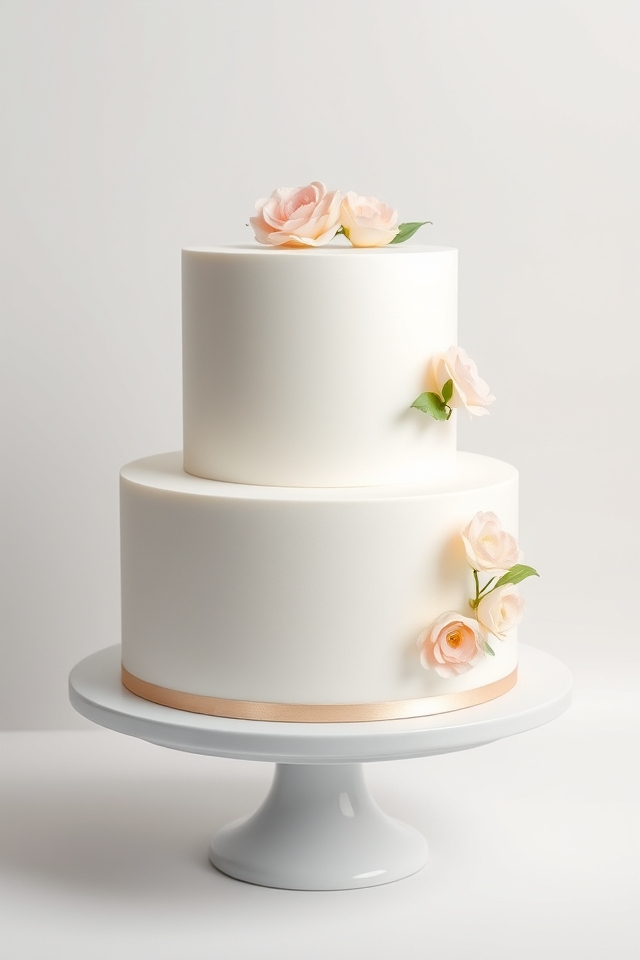 elegant minimalist two tier cake