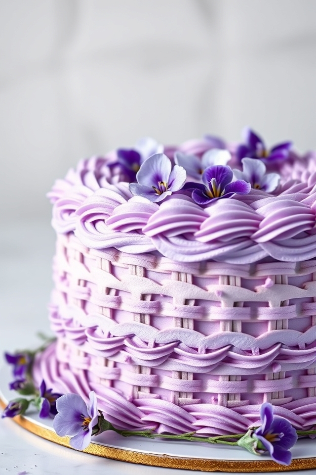 elegant purple floral cake
