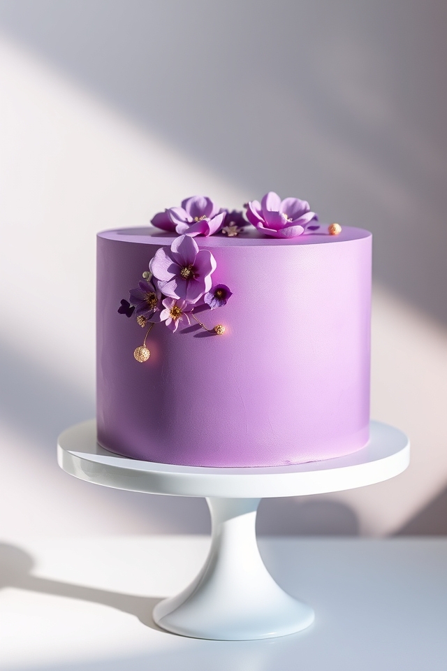elegant purple fondant cake