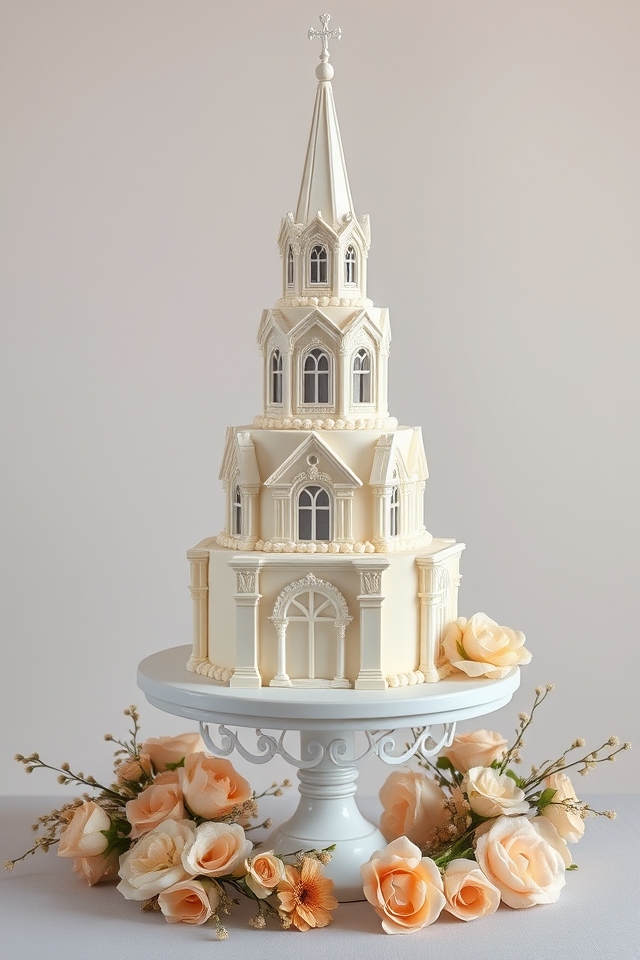elegant tiered church cake