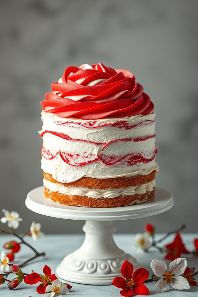 elegant vibrant swirl cake
